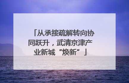 从承接疏解转向协同跃升，武清京津产业新城“焕新”
