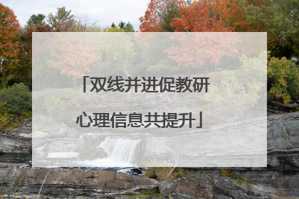 双线并进促教研 心理信息共提升