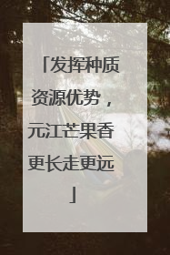 发挥种质资源优势，元江芒果香更长走更远