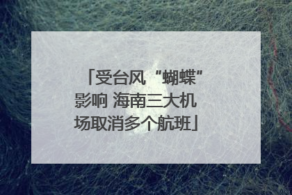 受台风“蝴蝶”影响 海南三大机场取消多个航班