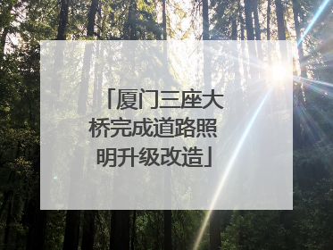 厦门三座大桥完成道路照明升级改造