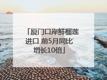 厦门口岸鲜榴莲进口 前5月同比增长10倍