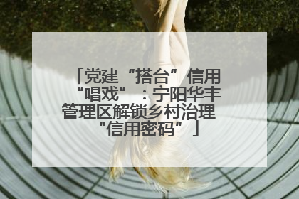 党建“搭台”信用“唱戏”：宁阳华丰管理区解锁乡村治理“信用密码”