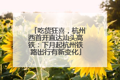 吃货狂喜，杭州西首开直达汕头高铁：下月起杭州铁路出行有新变化