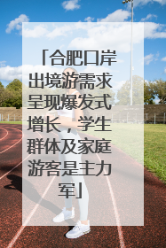 合肥口岸出境游需求呈现爆发式增长，学生群体及家庭游客是主力军