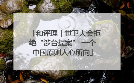 和评理｜世卫大会拒绝“涉台提案” 一个中国原则人心所向