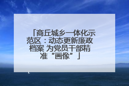 商丘城乡一体化示范区：动态更新廉政档案 为党员干部精准“画像”