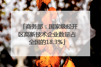 商务部：国家级经开区高新技术企业数量占全国的18.3%