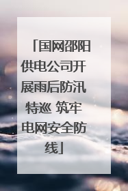 国网邵阳供电公司开展雨后防汛特巡 筑牢电网安全防线