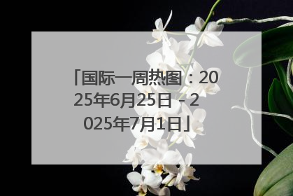 国际一周热图：2025年6月25日－2025年7月1日