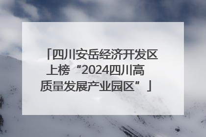 四川安岳经济开发区上榜“2024四川高质量发展产业园区”