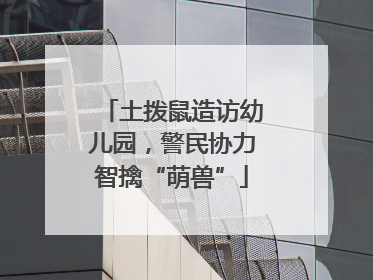 土拨鼠造访幼儿园，警民协力智擒“萌兽”