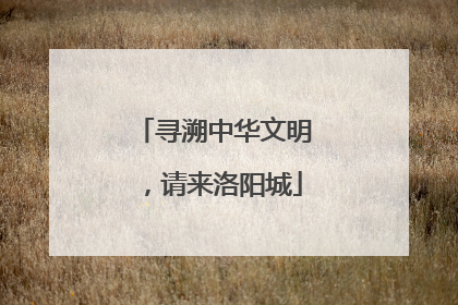 寻溯中华文明，请来洛阳城