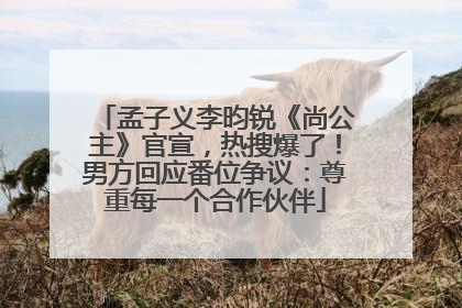孟子义李昀锐《尚公主》官宣，热搜爆了！男方回应番位争议：尊重每一个合作伙伴