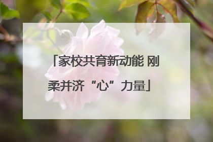 家校共育新动能 刚柔并济“心”力量