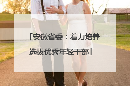 安徽省委：着力培养选拔优秀年轻干部