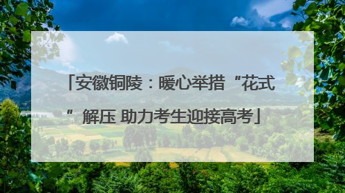 安徽铜陵：暖心举措“花式”解压 助力考生迎接高考