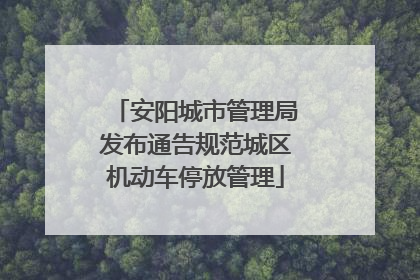 安阳城市管理局发布通告规范城区机动车停放管理