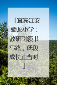 宜宾江安蟠龙小学：教研引领书写路，低段成长正当时