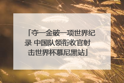 夺一金破一项世界纪录 中国队领衔收官射击世界杯慕尼黑站