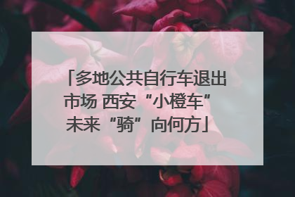 多地公共自行车退出市场 西安“小橙车”未来“骑”向何方