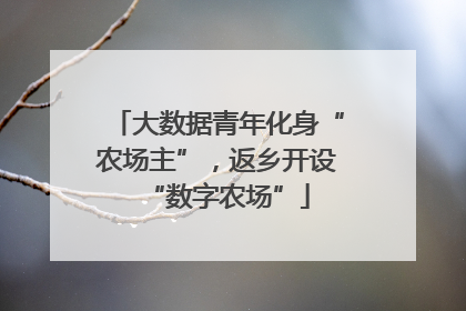 大数据青年化身“农场主”，返乡开设“数字农场”