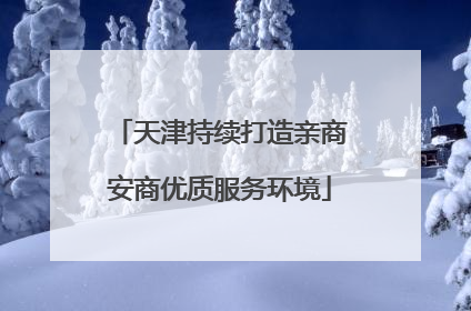 天津持续打造亲商安商优质服务环境