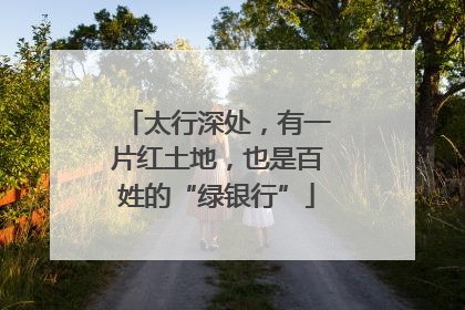 太行深处，有一片红土地，也是百姓的“绿银行”