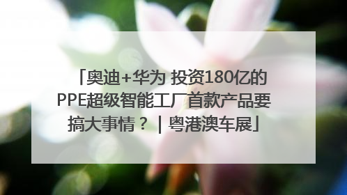 奥迪+华为 投资180亿的PPE超级智能工厂首款产品要搞大事情？｜粤港澳车展