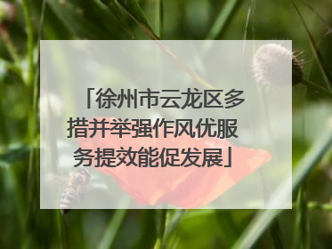 徐州市云龙区多措并举强作风优服务提效能促发展