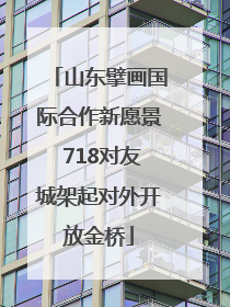 山东擘画国际合作新愿景 718对友城架起对外开放金桥