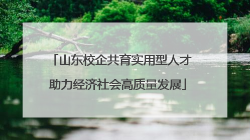 山东校企共育实用型人才 助力经济社会高质量发展