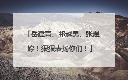 岳建青、祁越男、张煜婷！狠狠表扬你们！