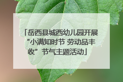 岳西县城西幼儿园开展“小满知时节 劳动品丰收”节气主题活动