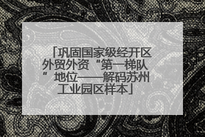 巩固国家级经开区外贸外资“第一梯队”地位——解码苏州工业园区样本