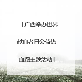 广西举办世界献血者日公益热血跑主题活动