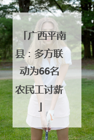 广西平南县：多方联动为66名农民工讨薪
