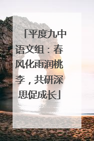 平度九中语文组：春风化雨润桃李，共研深思促成长