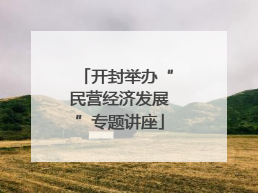开封举办“民营经济发展”专题讲座