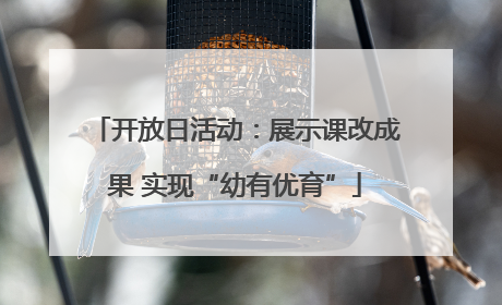 开放日活动：展示课改成果 实现“幼有优育”