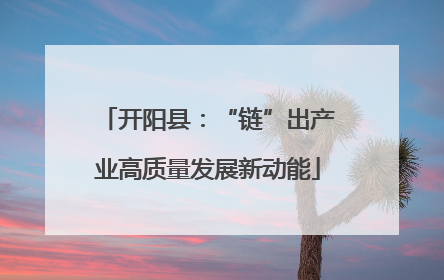 开阳县：“链”出产业高质量发展新动能
