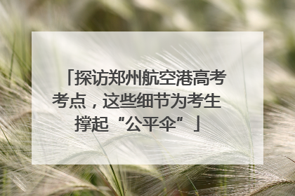 探访郑州航空港高考考点，这些细节为考生撑起“公平伞”