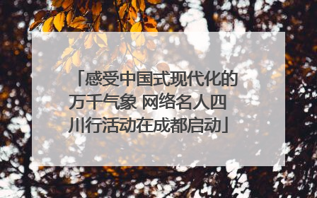感受中国式现代化的万千气象 网络名人四川行活动在成都启动