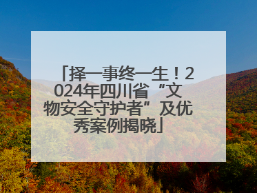 择一事终一生！2024年四川省“文物安全守护者”及优秀案例揭晓
