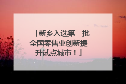 新乡入选第一批全国零售业创新提升试点城市！