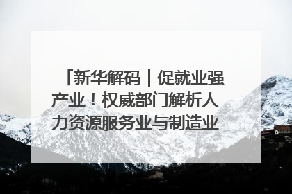 新华解码｜促就业强产业！权威部门解析人力资源服务业与制造业融合发展试点