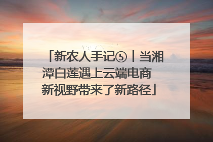 新农人手记⑤丨当湘潭白莲遇上云端电商 新视野带来了新路径