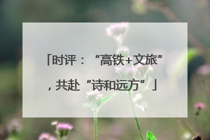时评：“高铁+文旅”，共赴“诗和远方”