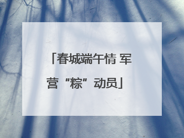 春城端午情 军营“粽”动员