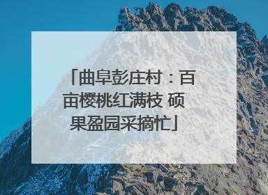 曲阜彭庄村：百亩樱桃红满枝 硕果盈园采摘忙